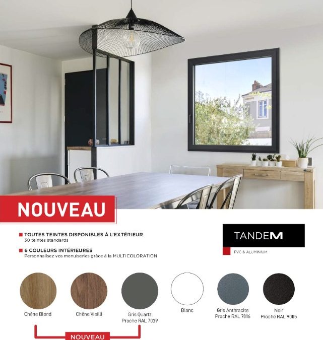 Nouveautés Menuiseries chez BigMat : Trois Teintes Exclusives TANDEM du fabricant Millet