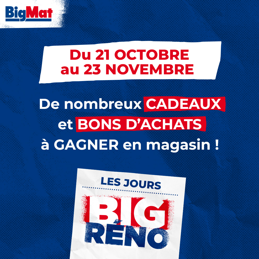 Gagnez un an de chauffage avec BigMat et participez au grand jeu concours « BIGRENO » du 21 octobre au 23 novembre 2024