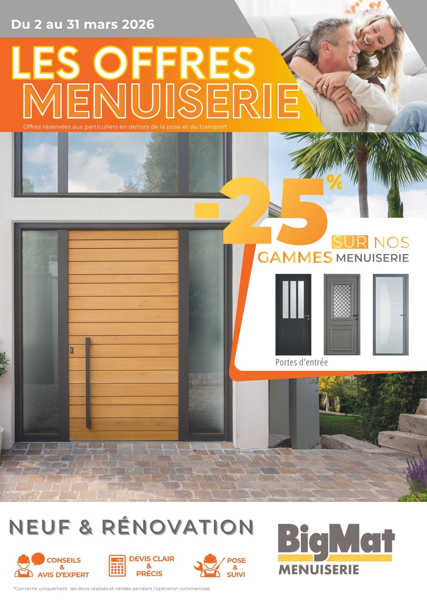 -25% sur toute la menuiserie chez BigMat Camozzi !